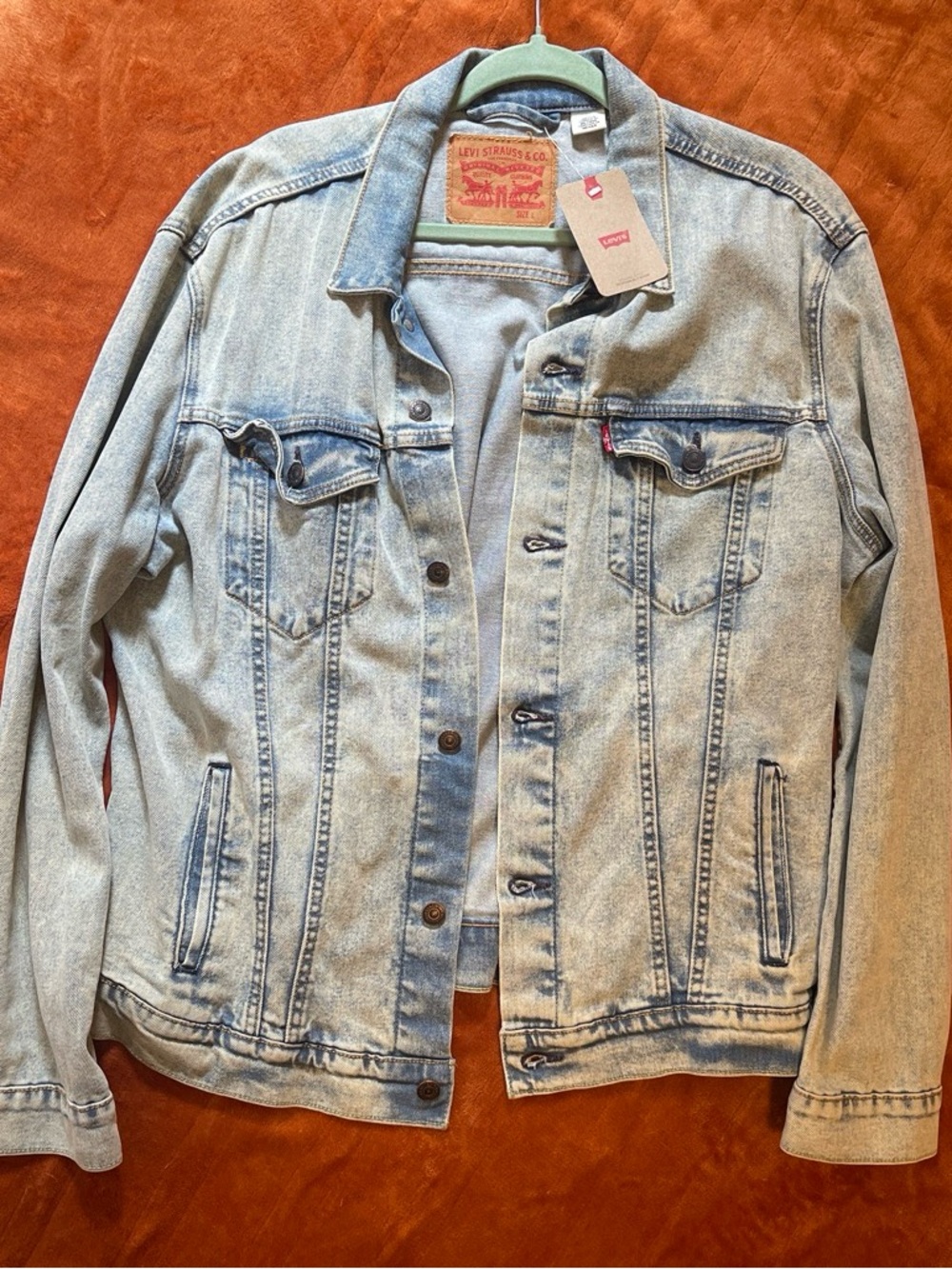 Levi's Light Blue Denim Jacket with Contrast Stitching (comes w/ free hat)